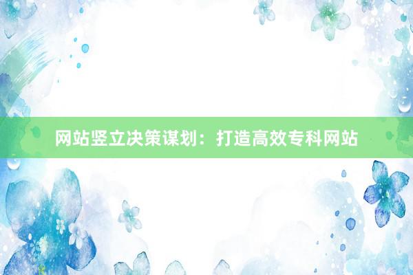 网站竖立决策谋划：打造高效专科网站