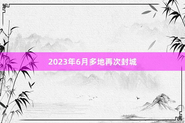 2023年6月多地再次封城