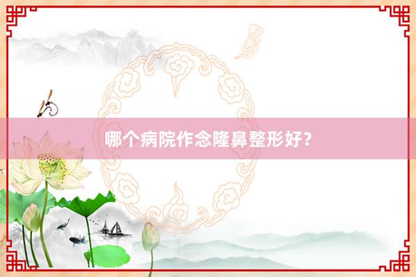 哪个病院作念隆鼻整形好？